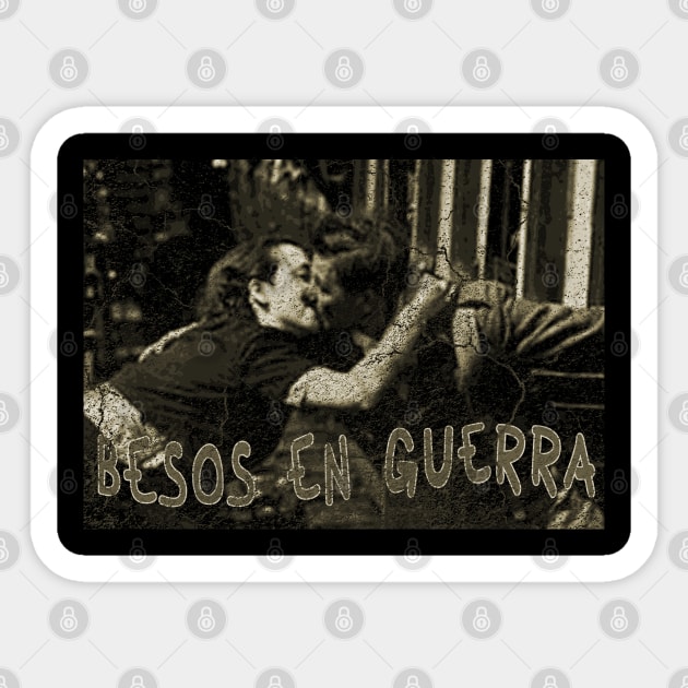 Besos en guerra Sticker by Abstrack.Night